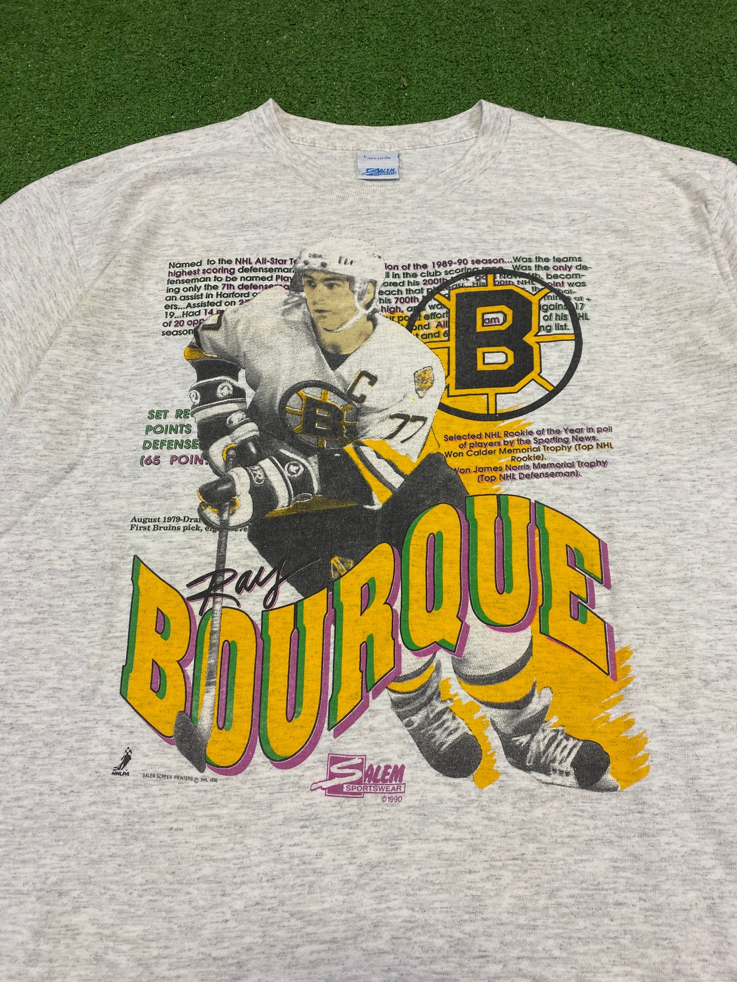 1990 Ray Bourque Salem Sports Accolade T-Shirt L