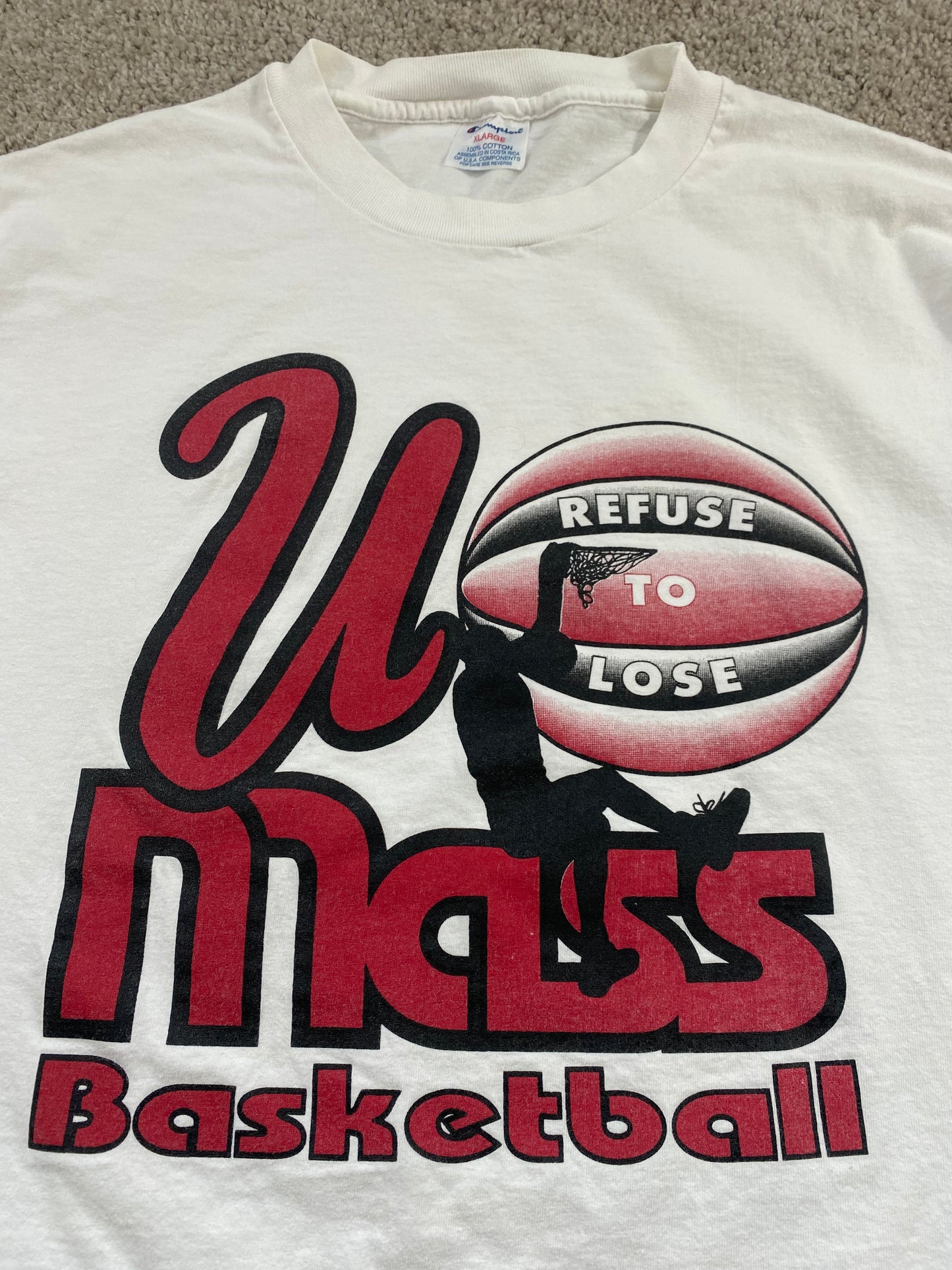 UMass Minutemen Basketball 90’s Champion T-Shirt XL