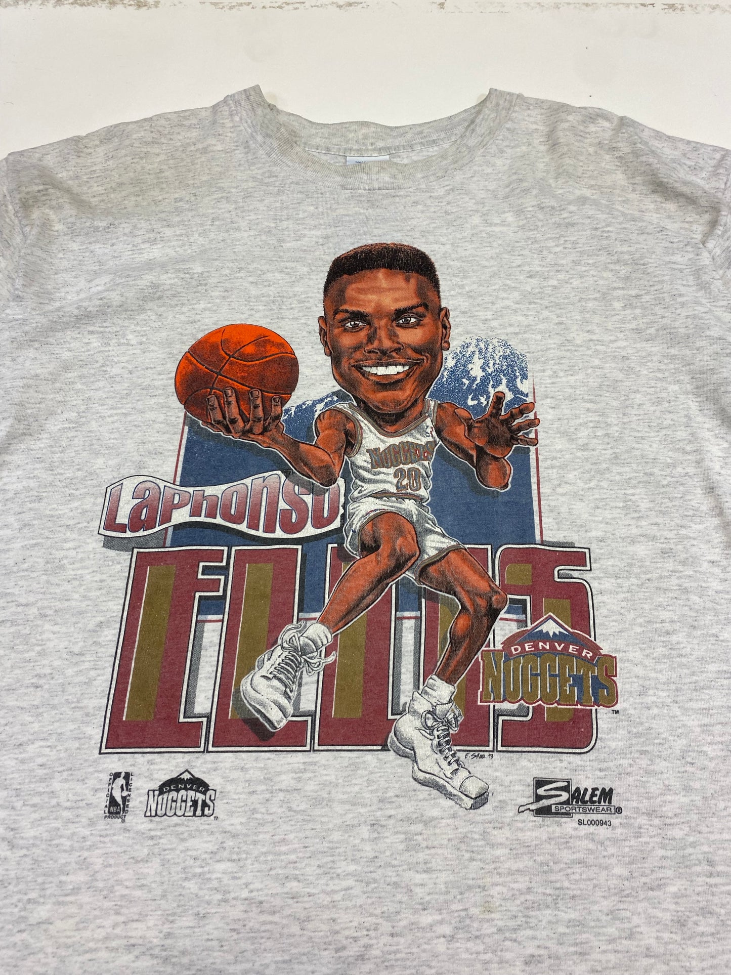 1990’s LaPhonso Ellis Salem Sports Caricature T-Shirt L