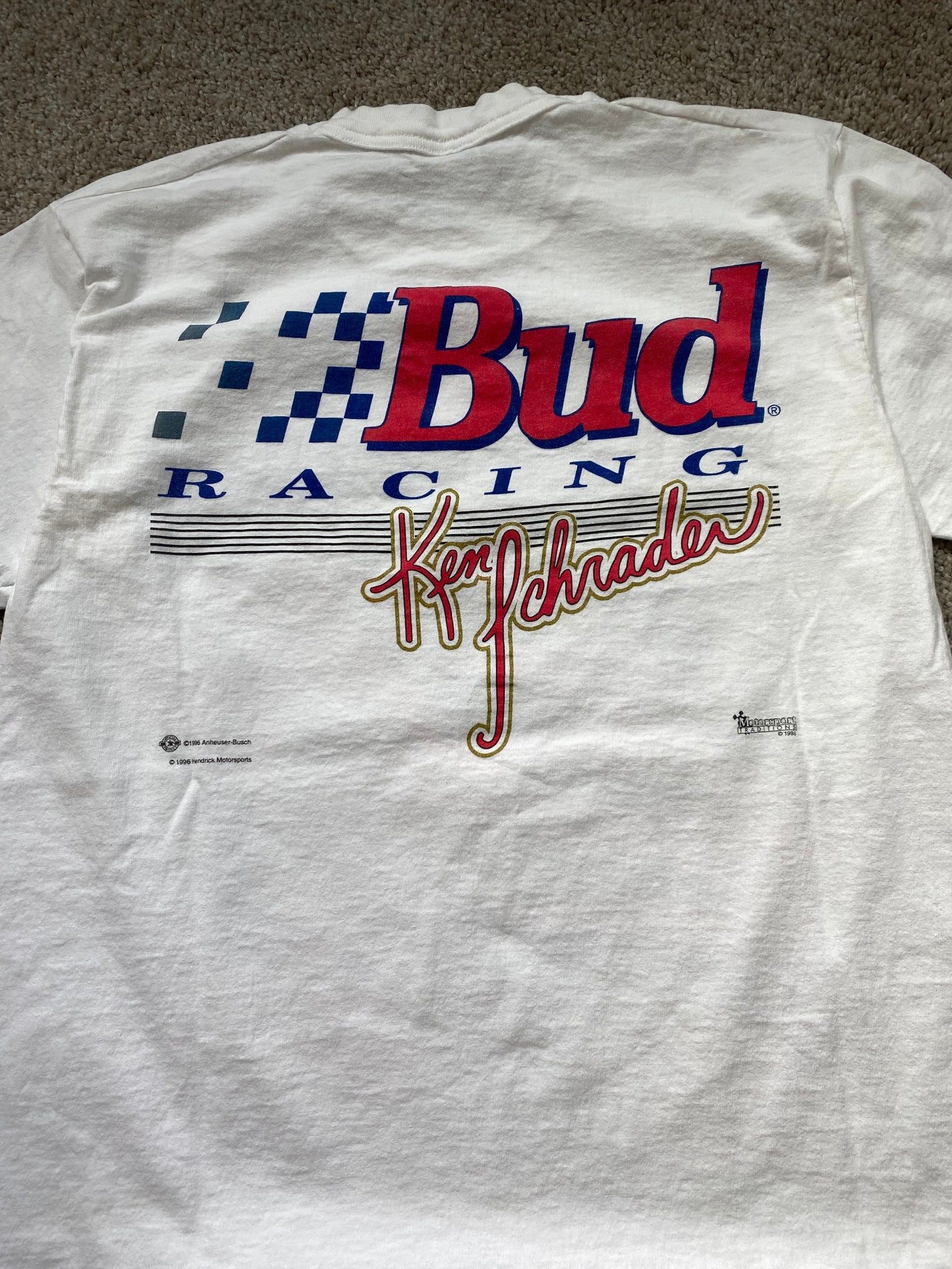 Ken Schrader ‘96 Bud Racing NASCAR T-Shirt L