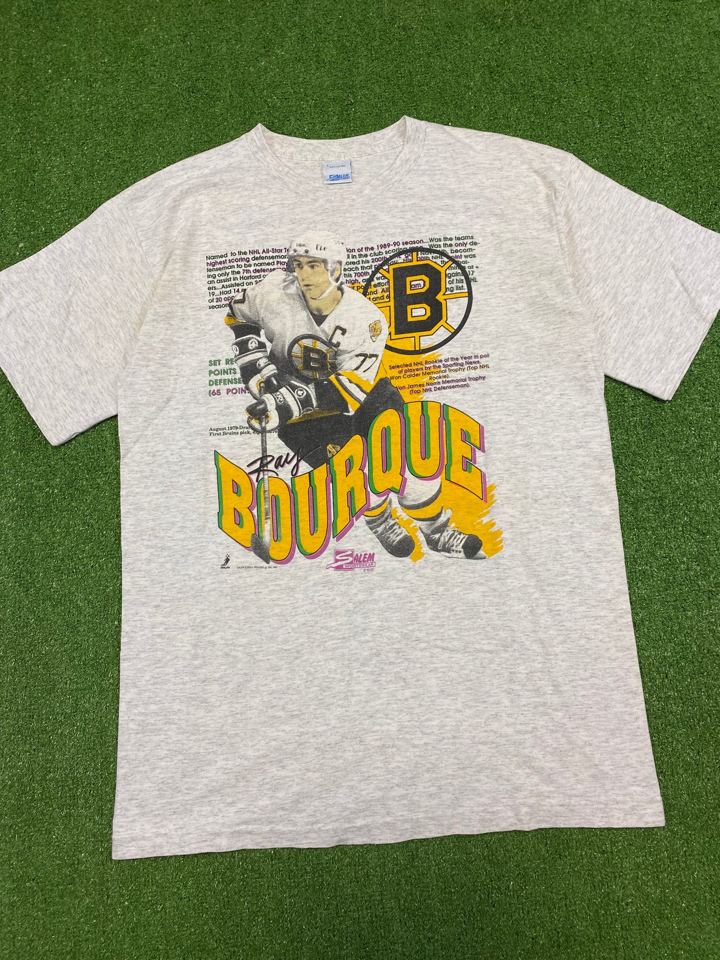 1990 Ray Bourque Salem Sports Accolade T-Shirt L