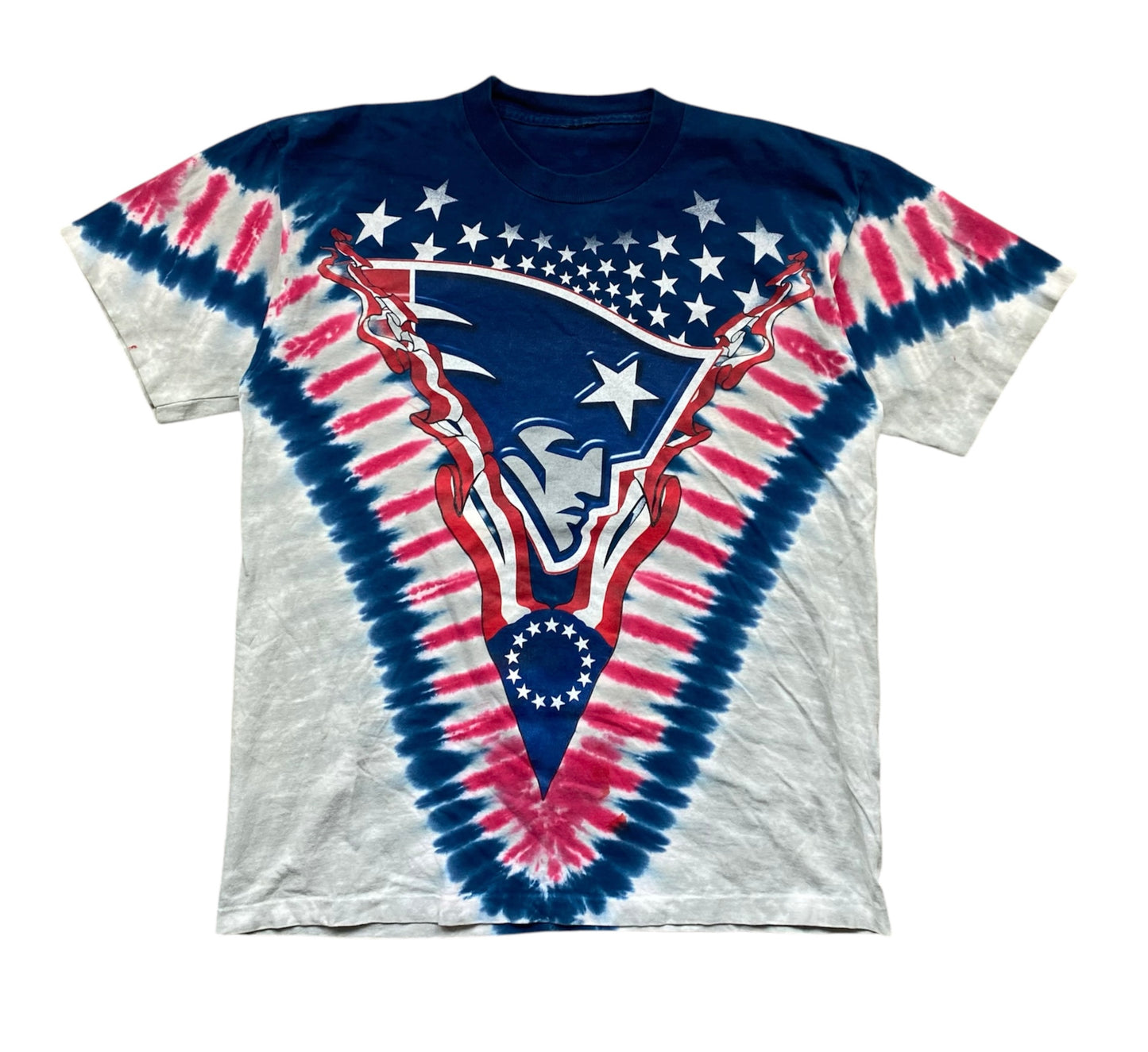 New England Patriots Liquid Blue Tie Dye T-Shirt L