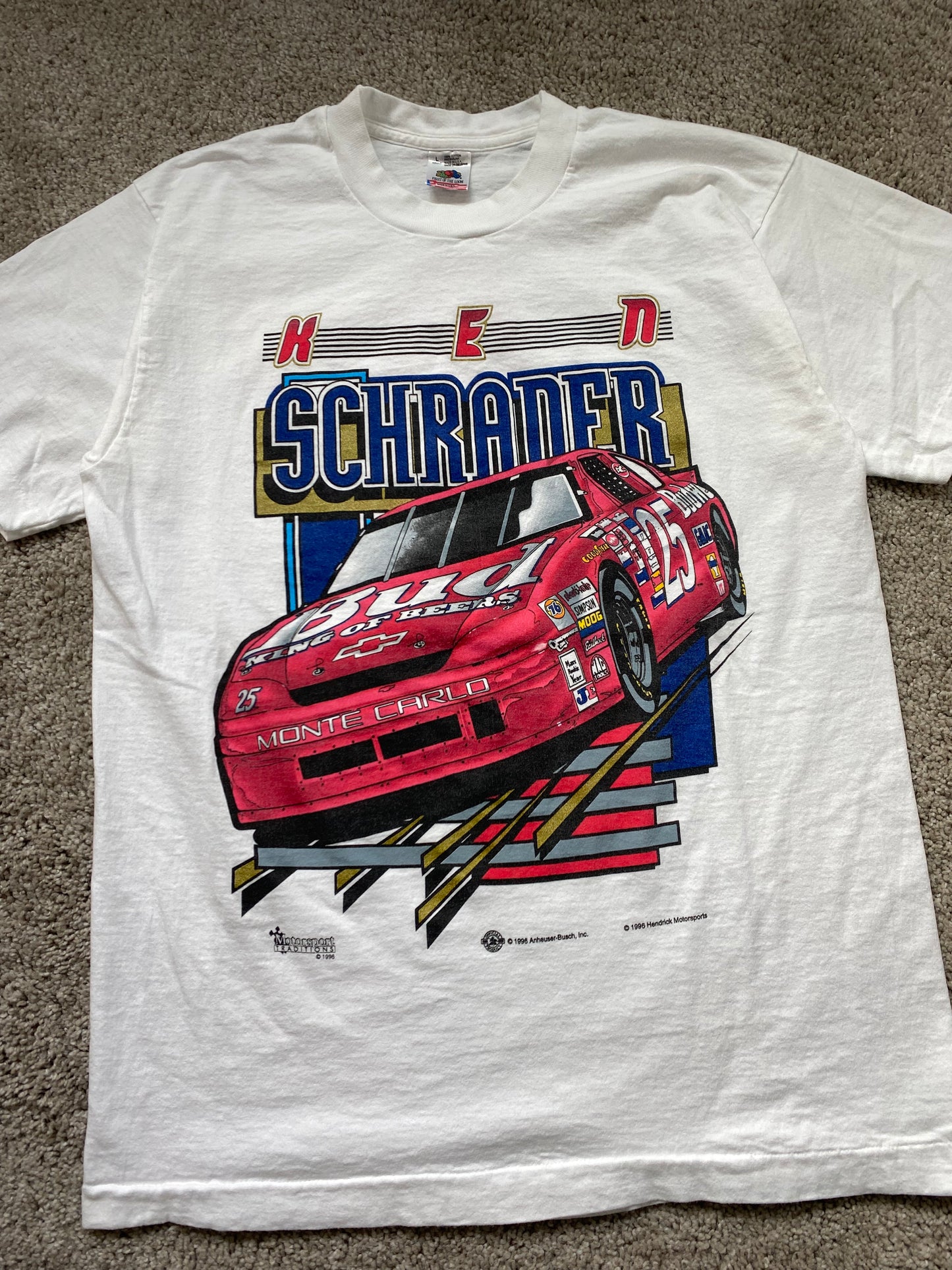 Ken Schrader ‘96 Bud Racing NASCAR T-Shirt L