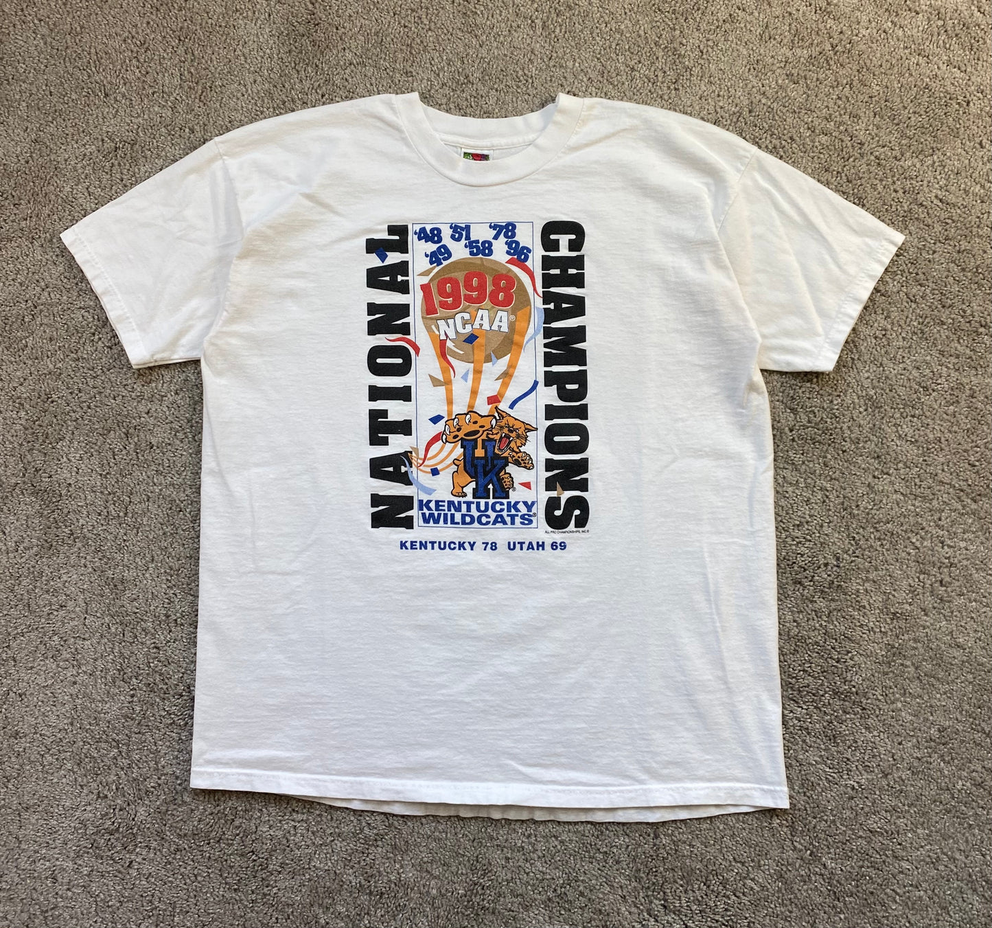Kentucky Wildcats 1998 NCAA Basketball Champs T-Shirt XL