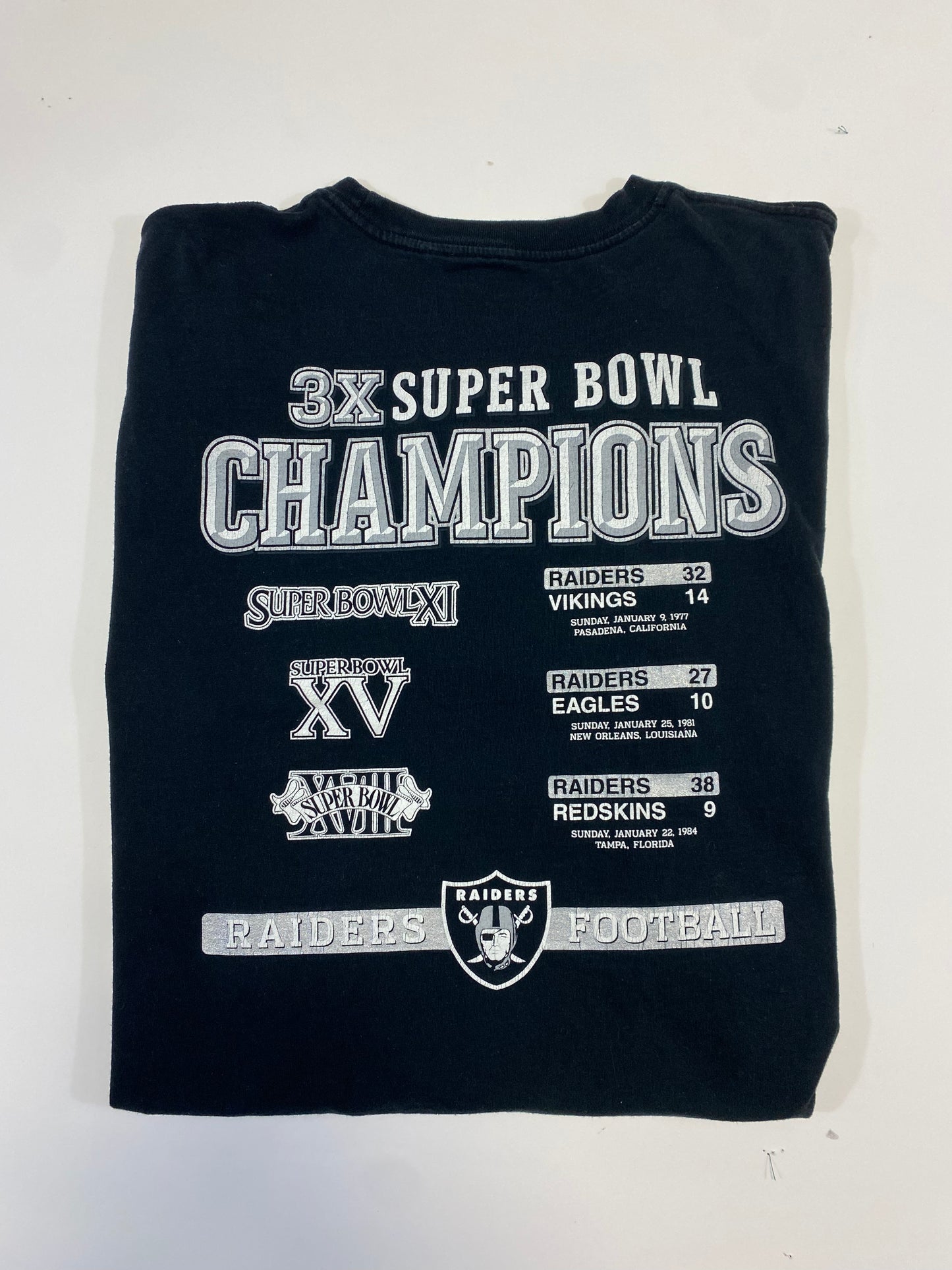 Reebok Oakland Raiders 3x Super Bowl Champs T-Shirt XXL