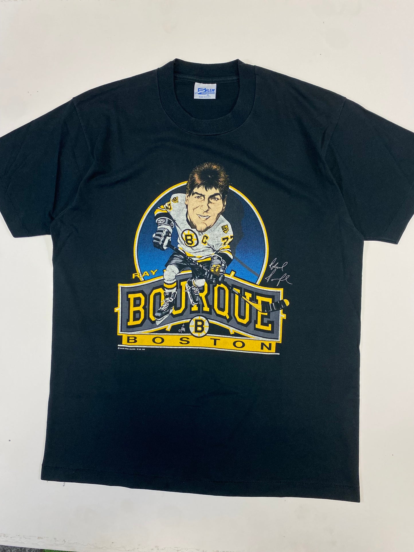 1988 Ray Bourque Salem Sports Caricature T-Shirt XL