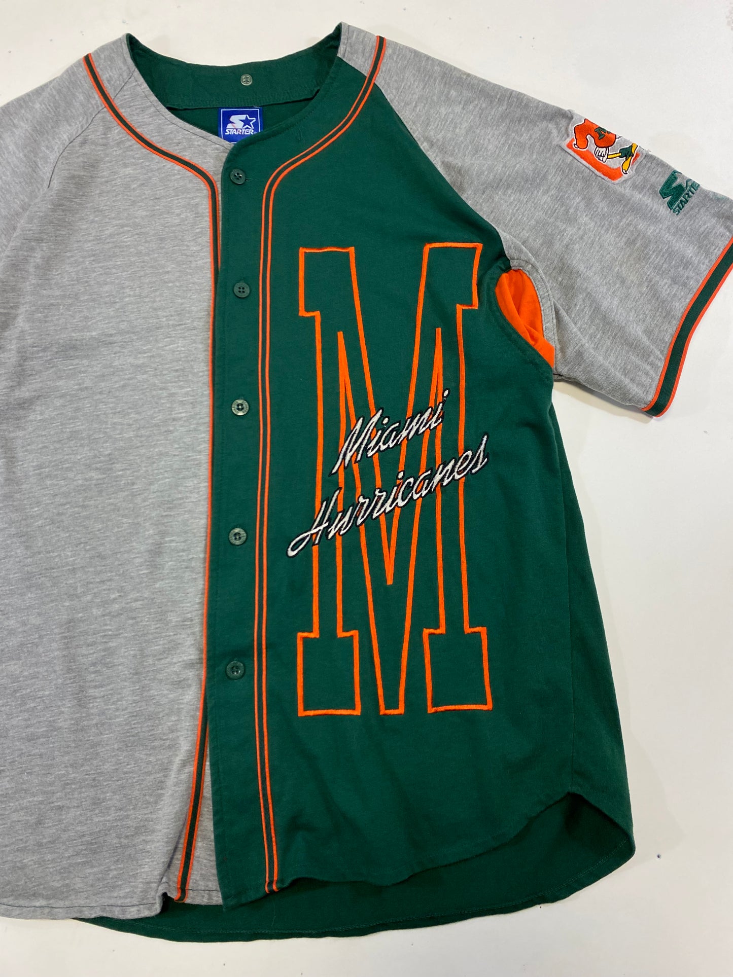 Starter Miami Hurricanes Baseball Jersey XL