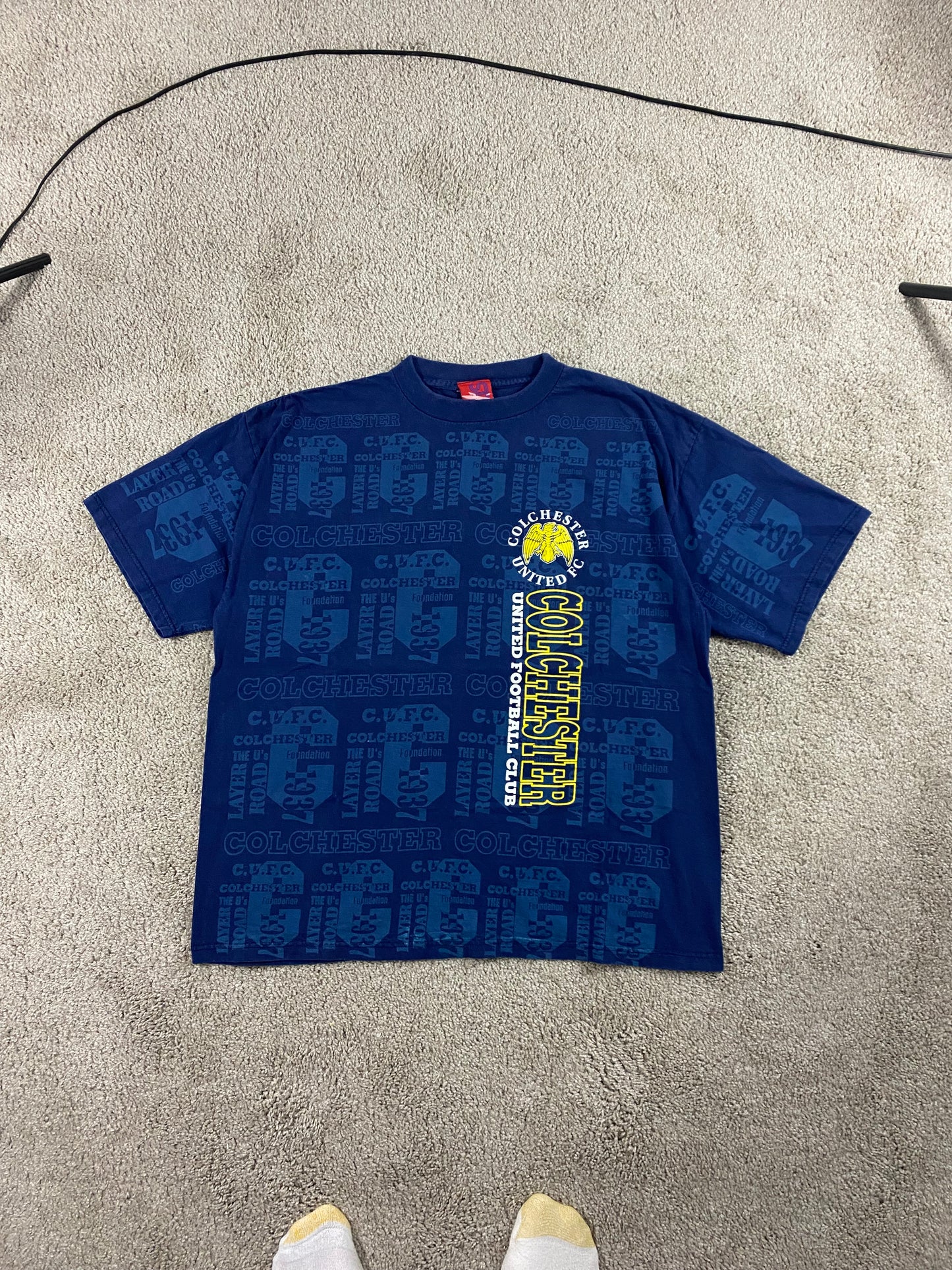 Colchester United FC 90’s All Over Print T-Shirt XL