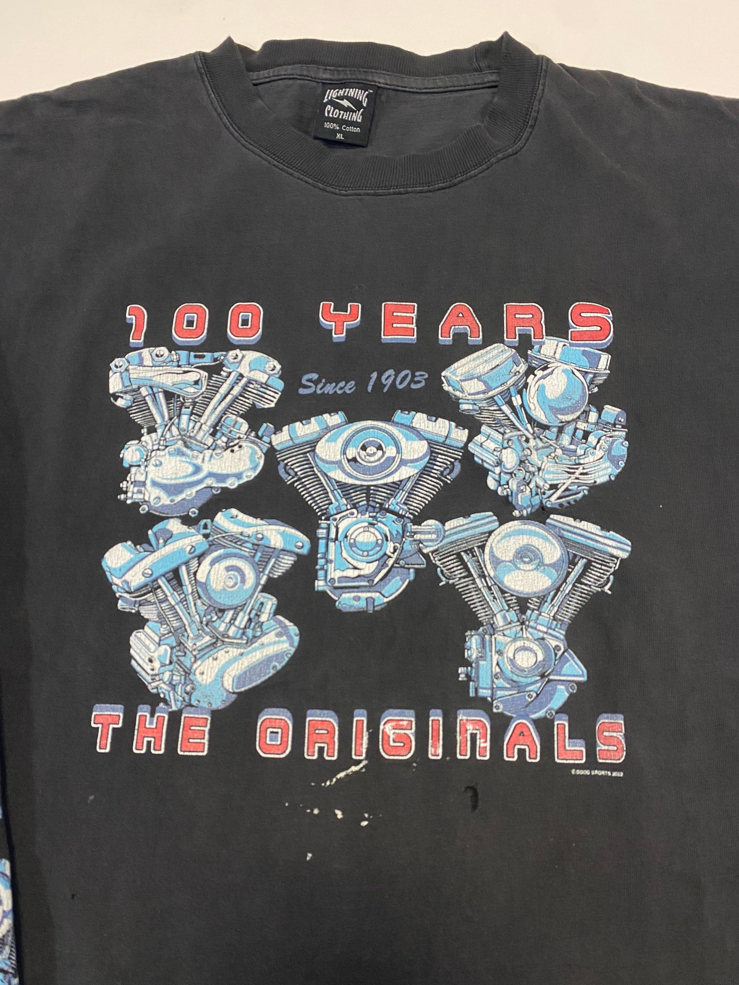 2002 The Originals Motorcycle Motor Distressed Longsleeve T-Shirt XL