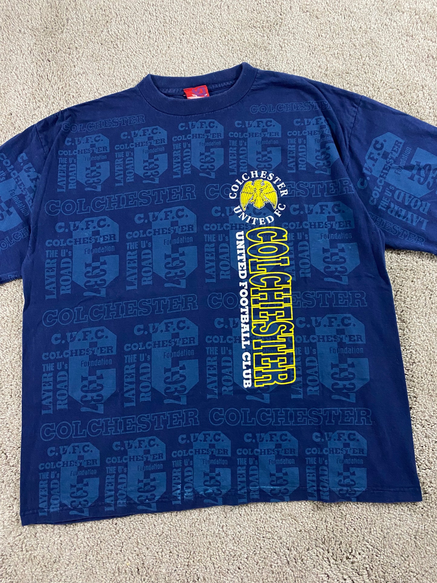 Colchester United FC 90’s All Over Print T-Shirt XL