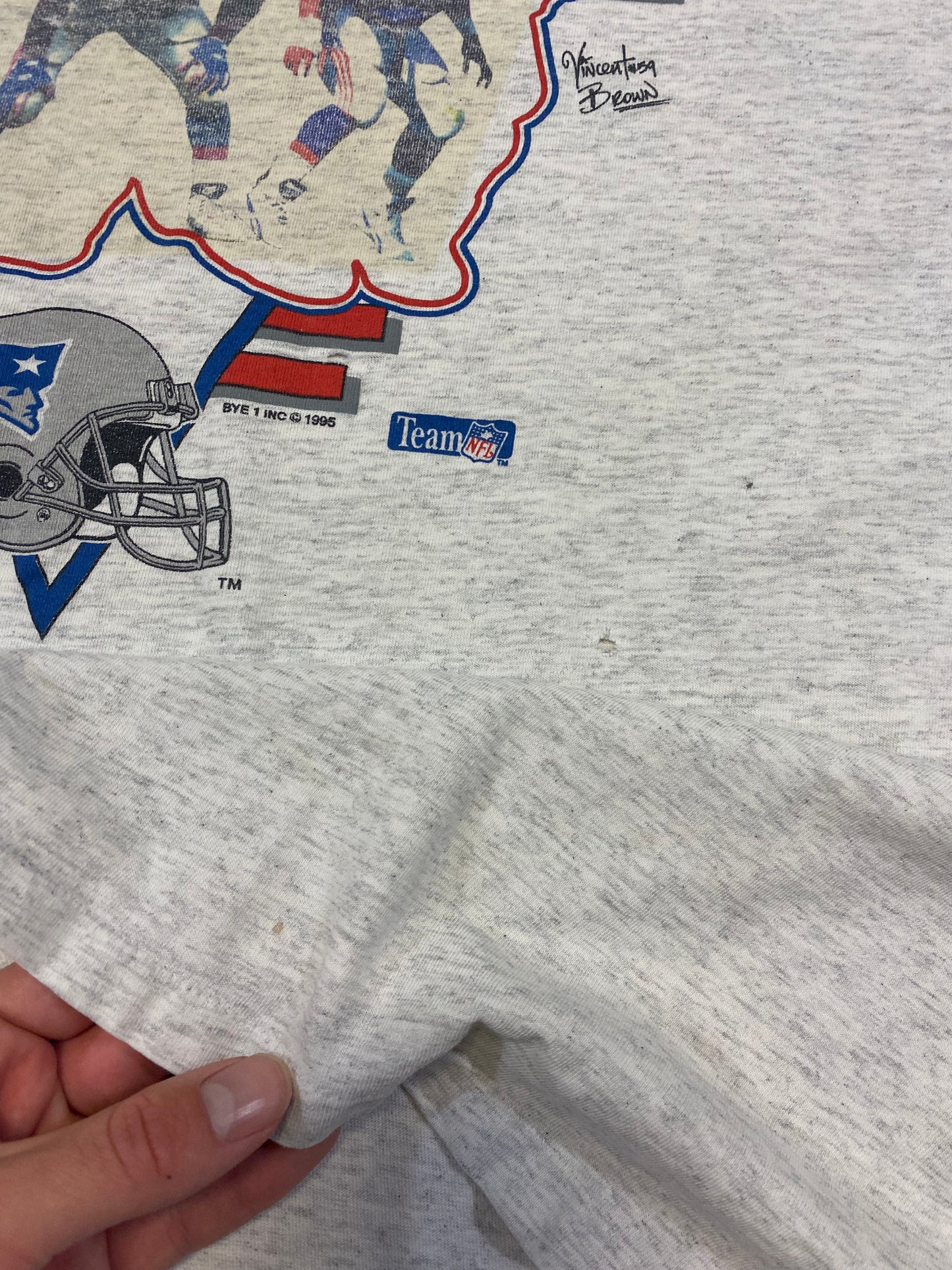 1995 New England Patriots Big 3 T-Shirt