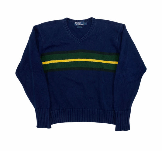 Polo Ralph Lauren 3 Tone Stripe Knit Sweater M