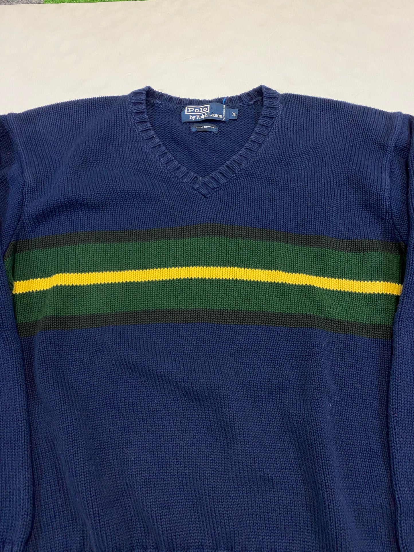 Polo Ralph Lauren 3 Tone Stripe Knit Sweater