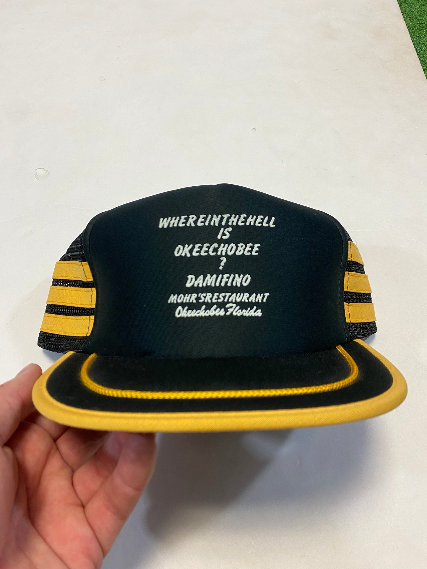 1980’s Okeechobee, Florida 3 Stripe Trucker Hat