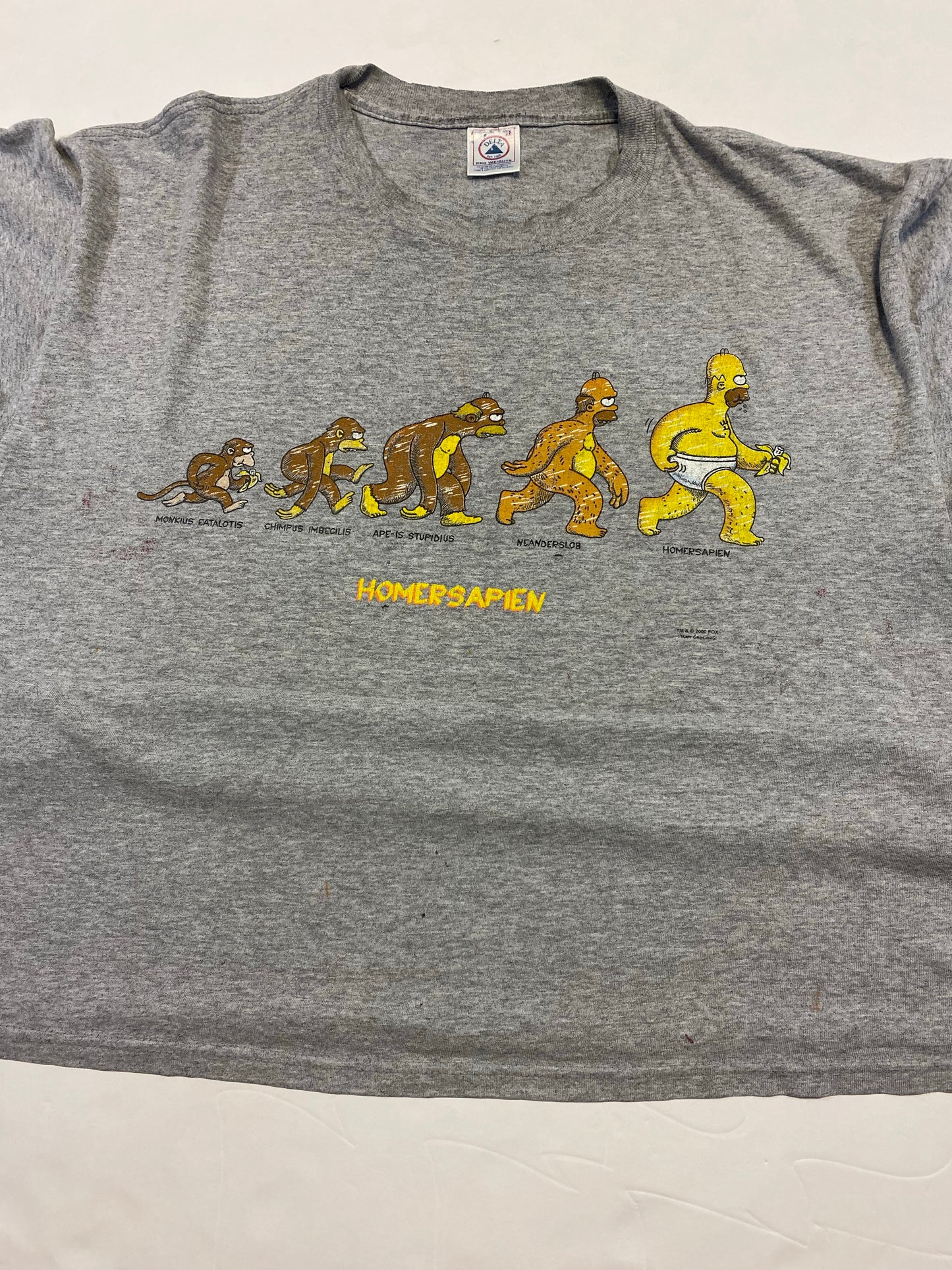 2000 The Simpson’s “Homersapien” Evolution Parody T-Shirt