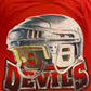 1990’s New Jersey Devils Lee Sport Helmet NHL T-Shirt